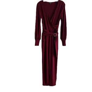 EXPRESS Wrap Jumpsuit in Burgundy Size XS -- Wearing options are endless!!!